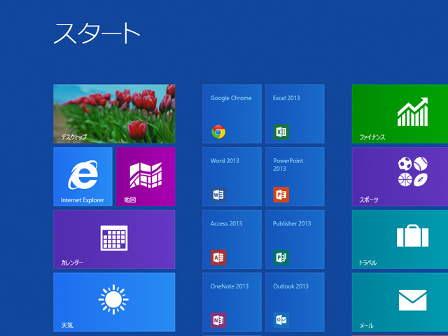 Windows 8 の画面。